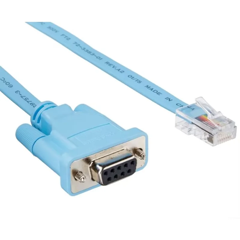 2PCS RJ45 To 9-hole COM RS232 Serial Port Cable For Cisco CAB-CONSOLE-RJ45 Network Configuration Control Cable