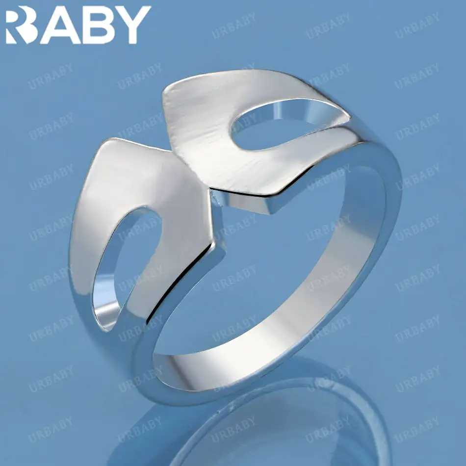 

URBABY 925 Sterling Silver Size 7-10 Design Ring For Women Men Fashion Jewelry Charm Grace Noble Wedding Accessories