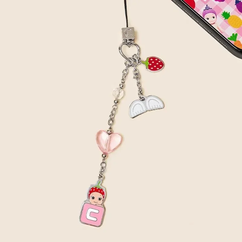 Cartoon Sonnys Cosplay Angels Phone Chain Guitar Strawberry Pendant Keyring Bag Keychain Accessories Halloween Key Chain