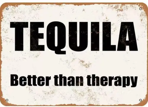 Metal Plate Sign Tequila Therapy Tin Alcohol Shot Bar Pub Decor Wall Decal Cave