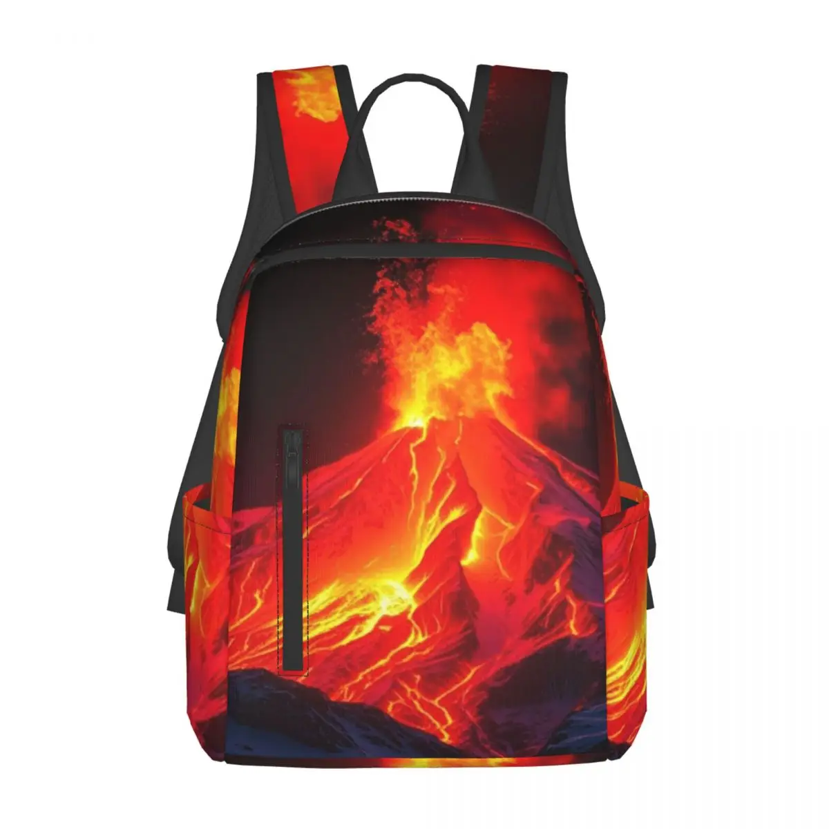 Volcano In The Snow Backpack Daypack Large Capacity Children BookBag School Bag Shoulder Bags for Men Women
