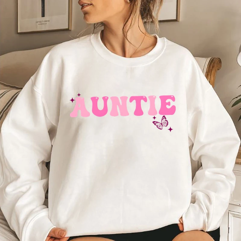 In Mijn Tante Tijdperk Print Sweatshirts Voor Dames Met Lange Mouwen Ronde Hals Grappige Tante Pullovers Grafische Tops Oversized Sweatshirt