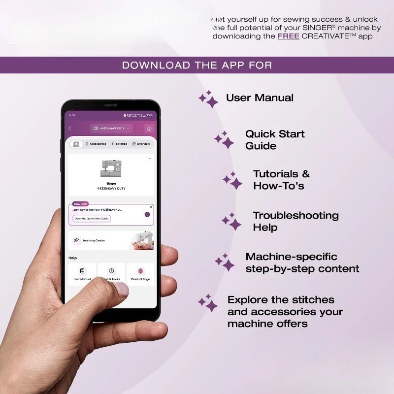 ماكينة خياطة محوسبة عالية التحمل 6800C مع مجموعة ملحقات |   محرك قوي مع قوة ثقب محسنة، 586 غرزة أ