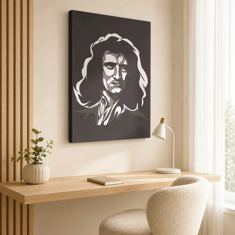 Isaac Newton Canvas Print Poster Custom Photo Modern Aesthetic Canvas Wall Art for Office Decor Collectible Ready to Hang Gift