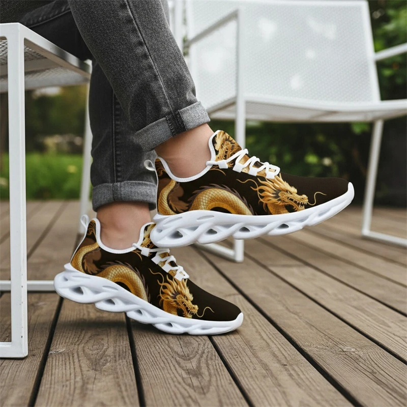 أحذية رياضية رجالية عصرية بتصميم التنين الصيني، أحذية ركض شبكية خفيفة الوزن قابلة للتنفس، أحذية رجالية مضادة للانزلاق للتدريب على اللياقة البدنية #5