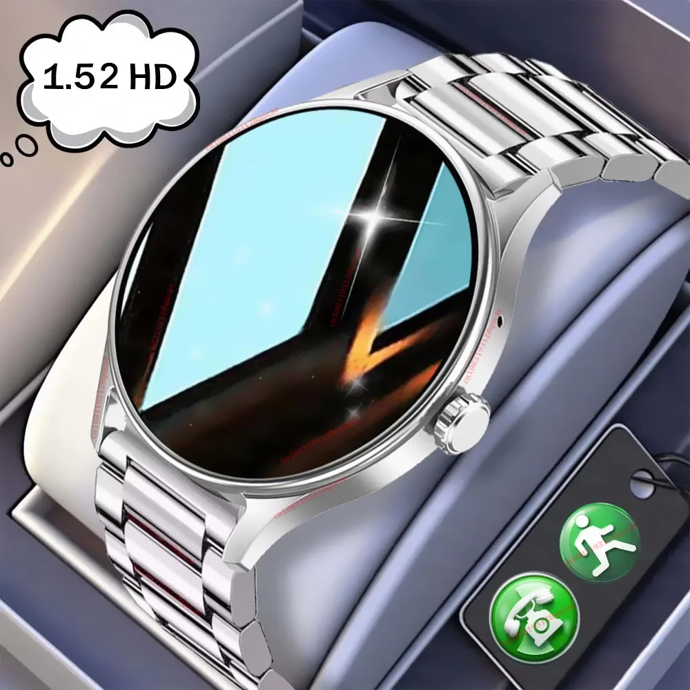 Modische Smartwatch Plus 1.52 HD für Herren und Damen, App-Steuerung, Bluetooth-Anrufe, Gesundheits-Tracker, individuelles Foto, Überraschungsgeschenk, Business-Uhr Hw12
