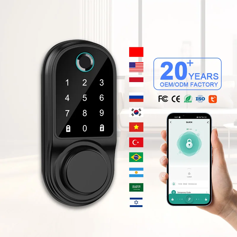 Remote dead Tu keypad code pin combination number tuya lock app password price manufacturer digital smart deadbolt door lock N