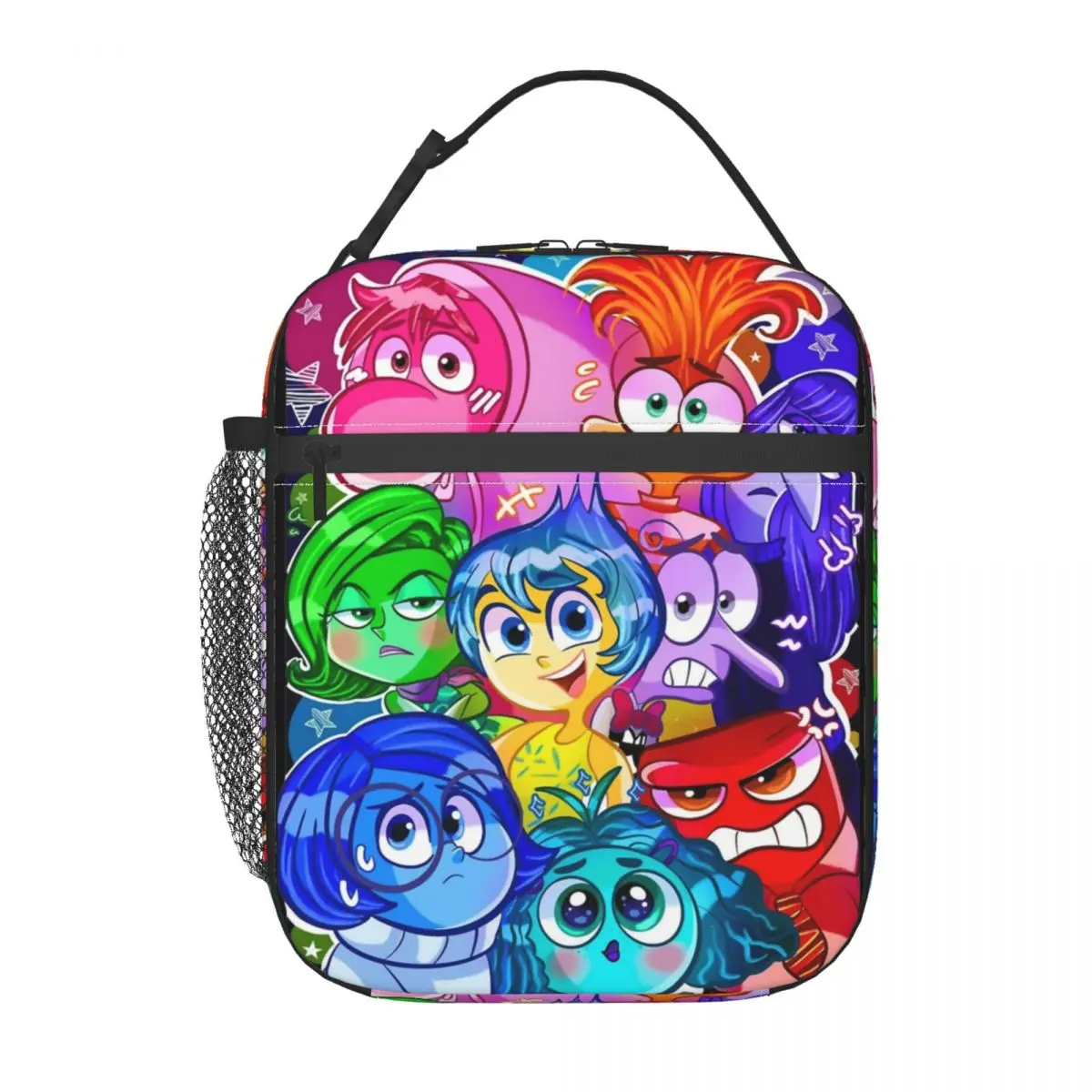 Inside Out Emotions Anxiety Insulated Lunch Bag Thermal Bag Reusable Cartoon Portable Lunch Box Tote Men Women Office Outdoor