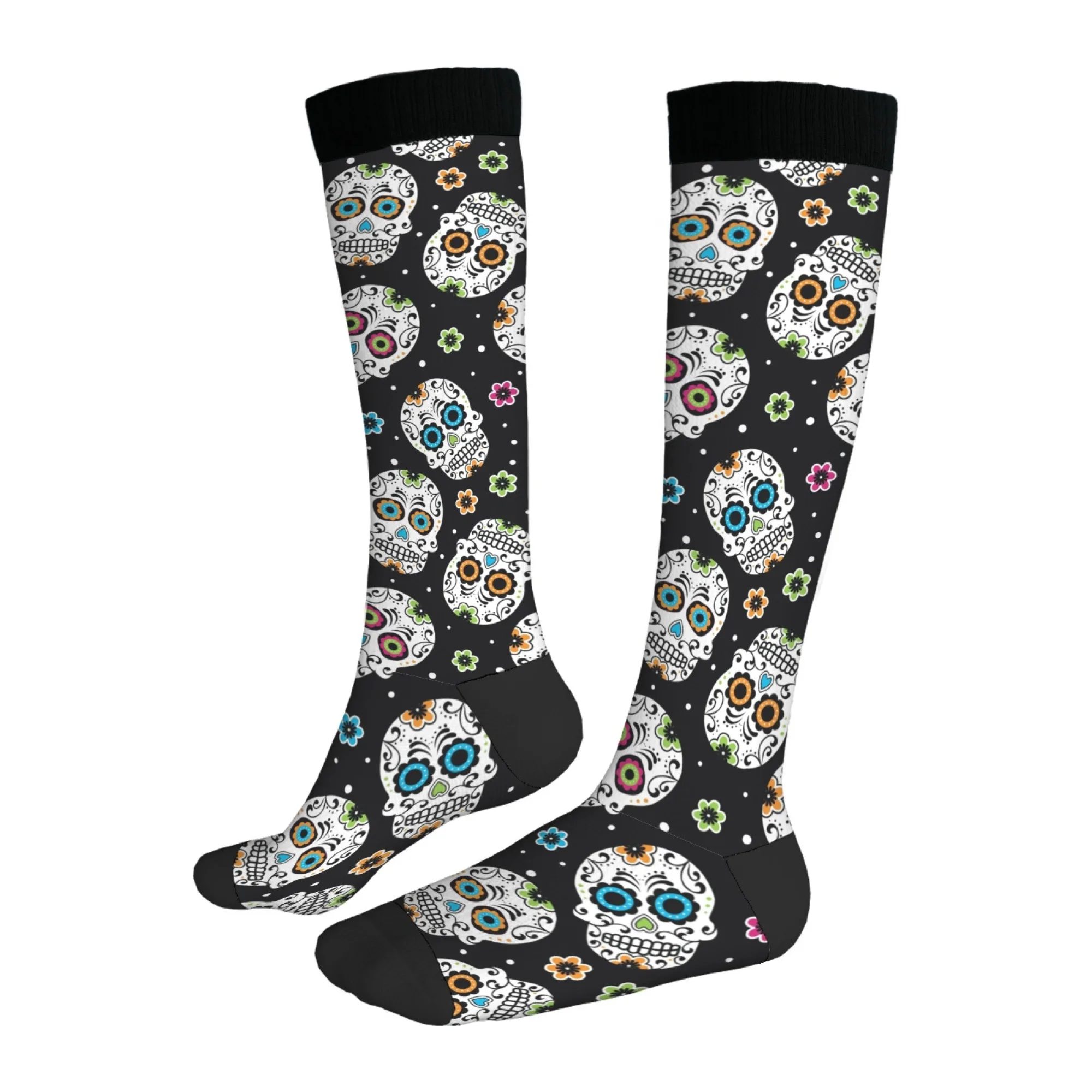 يوم الموتى السكر الجمجمة الجدة الرجال الجوارب سعيد جوارب مضحكة مريحة الدافئة للجنسين الرجعية موضة الجوارب غير رسمية هدية