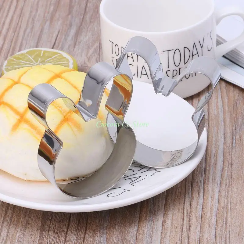 X90F Easter Rabbit Bunny for Head Stainless Steel Cookie Cutter Cake Baking Chocolate