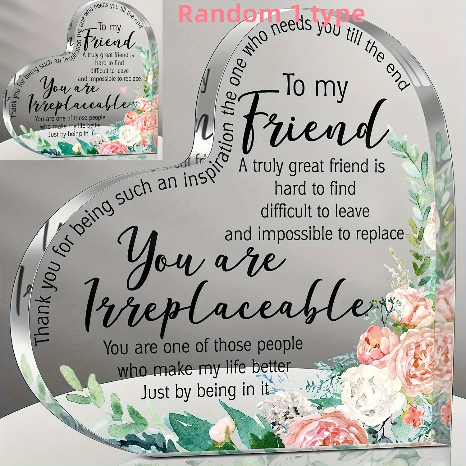 1pc Women Acrylic Friend Gift Friendship BFF Plaque Women Best Sunflower Flower Gift Sister Gift Birthday Thank You Gift