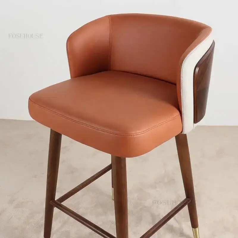 

Modern Nordic Minimalist Design High Artificial Leather Bar Chairs Elegent Originality Household Leisure Home Balcony Furniture