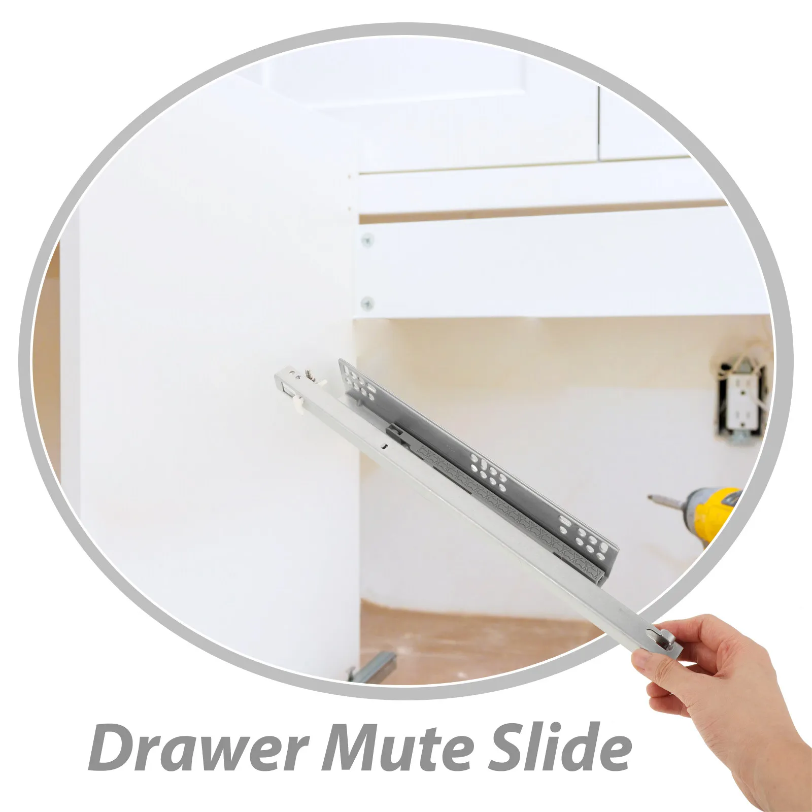 1Pair Hydraulic Damping Drawer Slides Smooth Silent Rails Heavy Duty Household Cabinet Drawer Accessories Drawers Glides