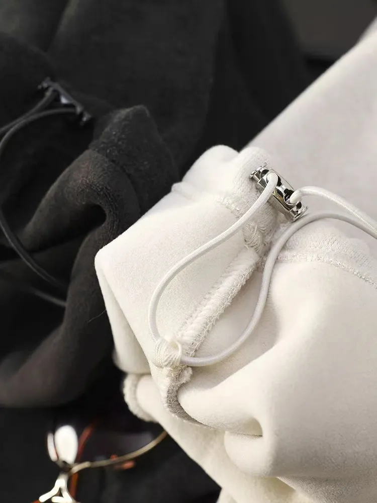 Pantaloni a Gamba Larga Thiened Fce da Donna, Comodi Pantaloni Invernali Larghi con Coulisse, Pantaloni Lunghi Casual Dritti