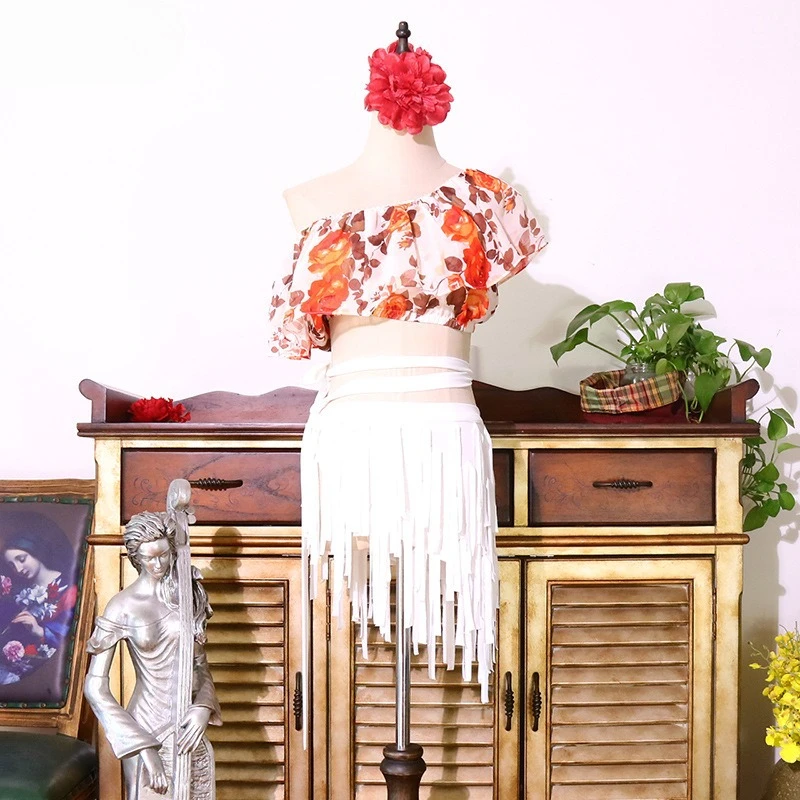 Customized Belly Dance Hip Scarf Skirt Bohemian High Elasticity Tassel Hip Scarf BL227