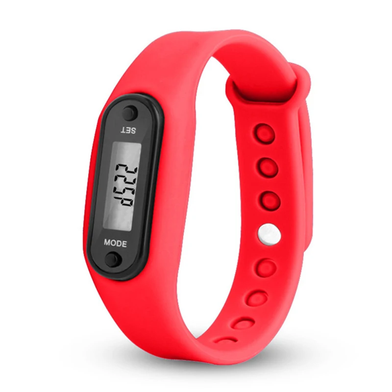 Fitness Pedometer Silica Gel Bracelets Run Step Watch Bracelets Counter Digital LCD Walking Distance Wrap Cuff Smart Watch