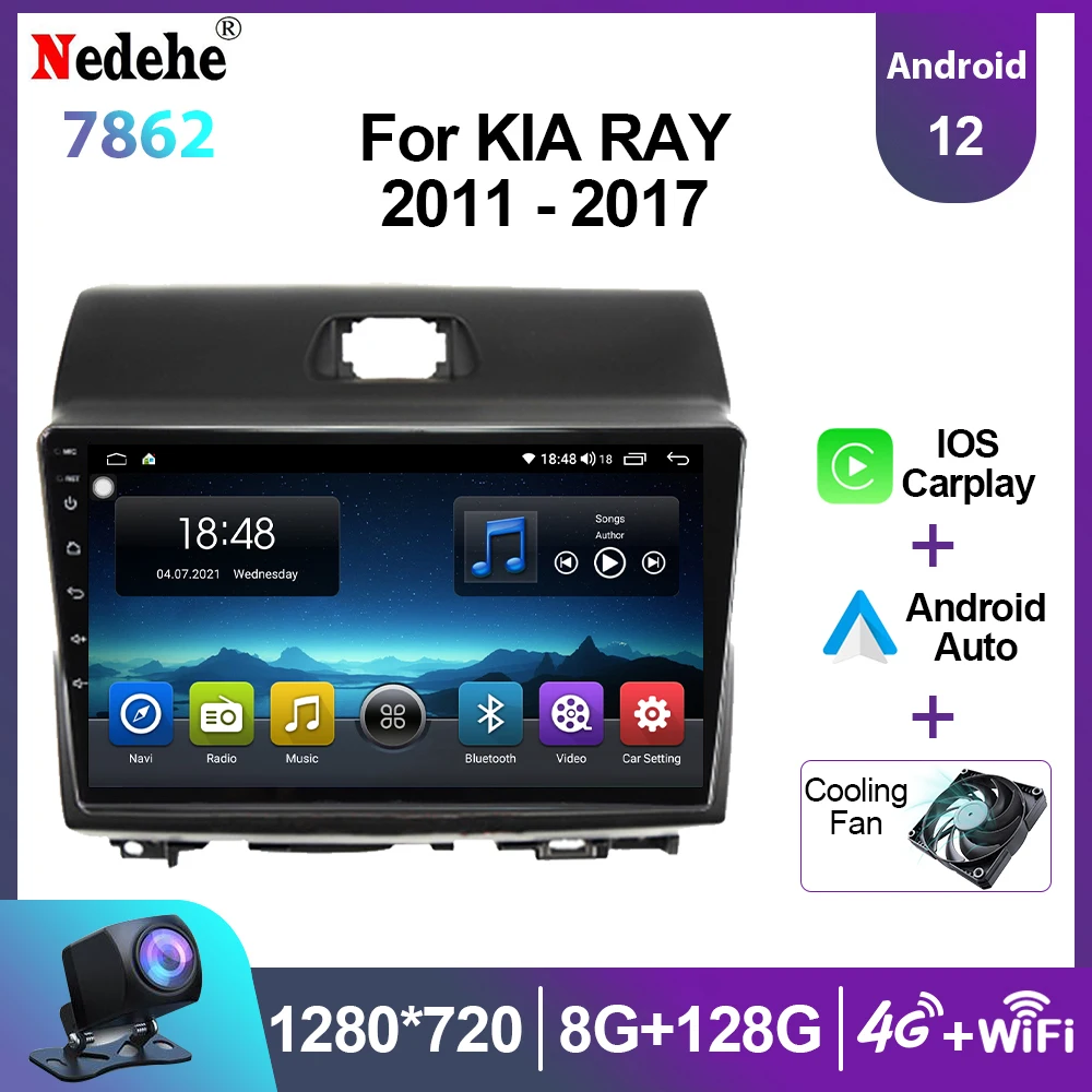 Radio samochodowe 7862 Android Auto Wszystko w jednym Stereo Carplay 2 DIN Dla KIA Ray 2011-2017 Odtwarzacz multimedialny Nawigacja GPS Ekran HD