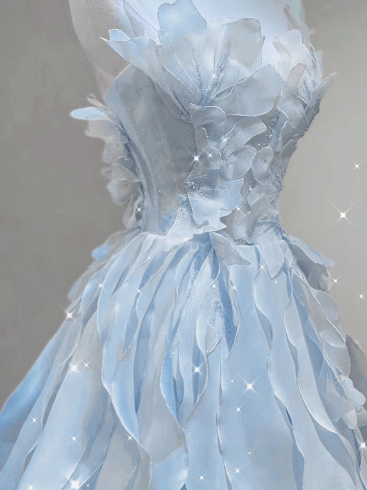 Vestido de Gala Azul E F de Luxo Leve para Cerimônias e Bailes - Super Conto de Fadas com Música e Efeito Sonoro