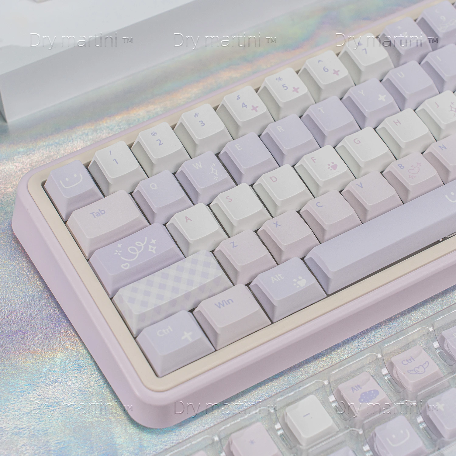 130 Keys Unfinished Words Keycaps Minimalist Dream Purple High Value PBT Sublimation MO/Chreey High Mechanical Keyboard Keycaps