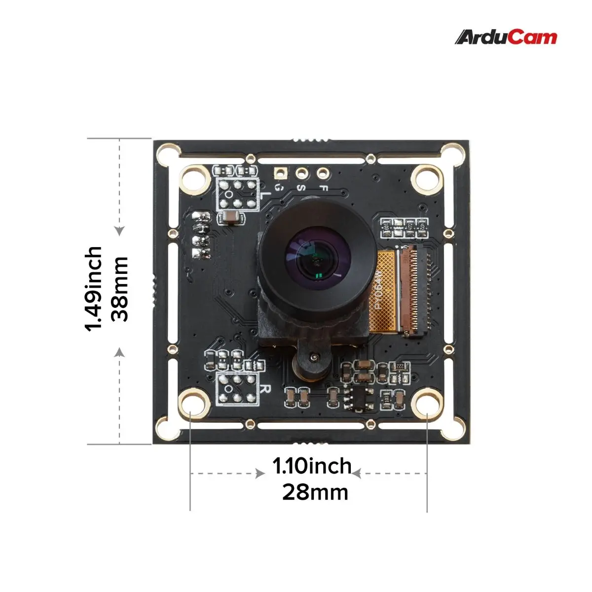 Arducam 2MP OV2311 Global Shutter Monochrome USB Camera Board With Low Distortion M12 Lens Without Microphones