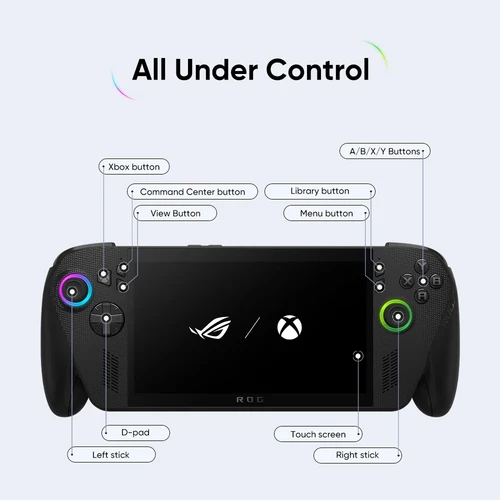 Imagen 2 del producto ROG Xbox Ally X 2025 PC portátil para juegos AMD Ryzen AI Z2 Extreme 24GB LPDDR5X 1TB SSD Windows 11 Pantalla FHD de 120Hz