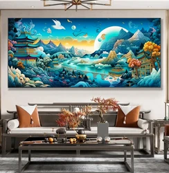 Stamped Cross Stitch Mountains beautiful scenery 11CT 9CT DIY Chinese Kits Embroidery Pattern Printed Cotton-thread Landscape
