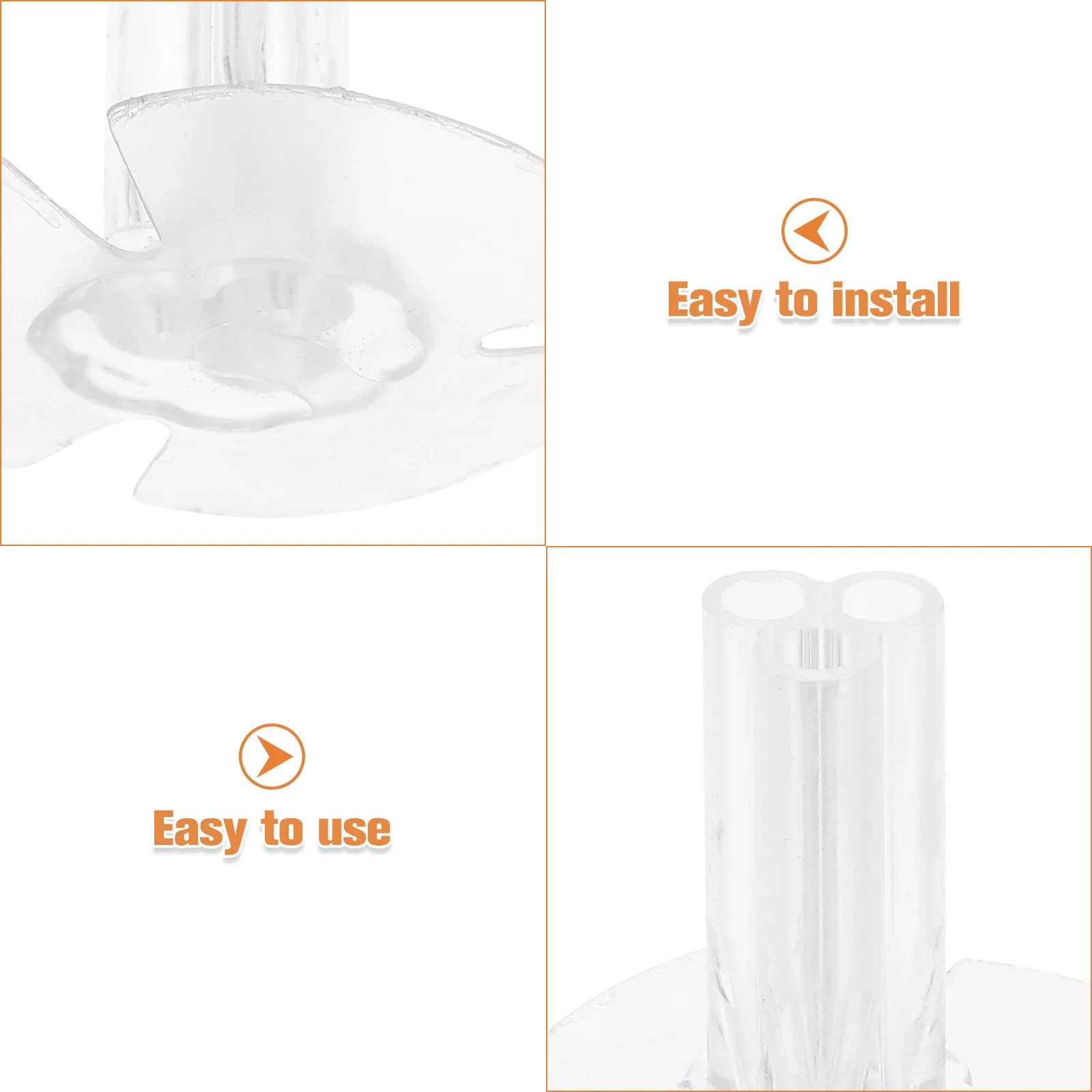 30 قطعة قاعدة زهور لاصقة مستديرة ثلاثية الفتحة حامل جذع بلاستيكي شفاف لتقوم بها بنفسك زينة الحفلات حامل عرض شفاف