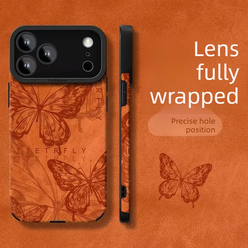 

2026 New Butterfly Flip Fur Case for iPhone 17 Pro Max 15 Plus 14 Shockproof Soft Full Cover