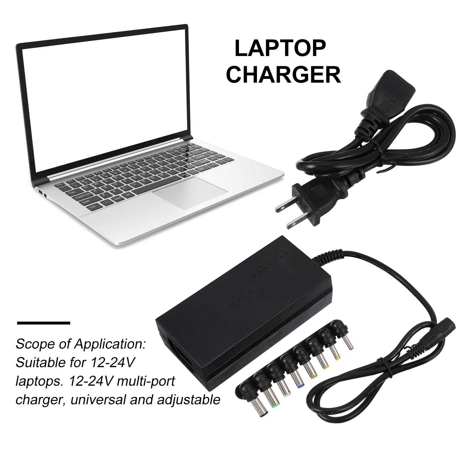 

96W Laptop Power Adapter Universal 12 24V Multi Port Notebook Supply Durable Portable Home Office Electrical Equipment