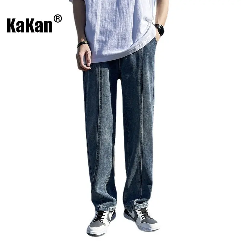 Kakan - New Men's Vintage Jeans, European and American Loose Straight Tube Washed Old Long Jeans K24-KJ601