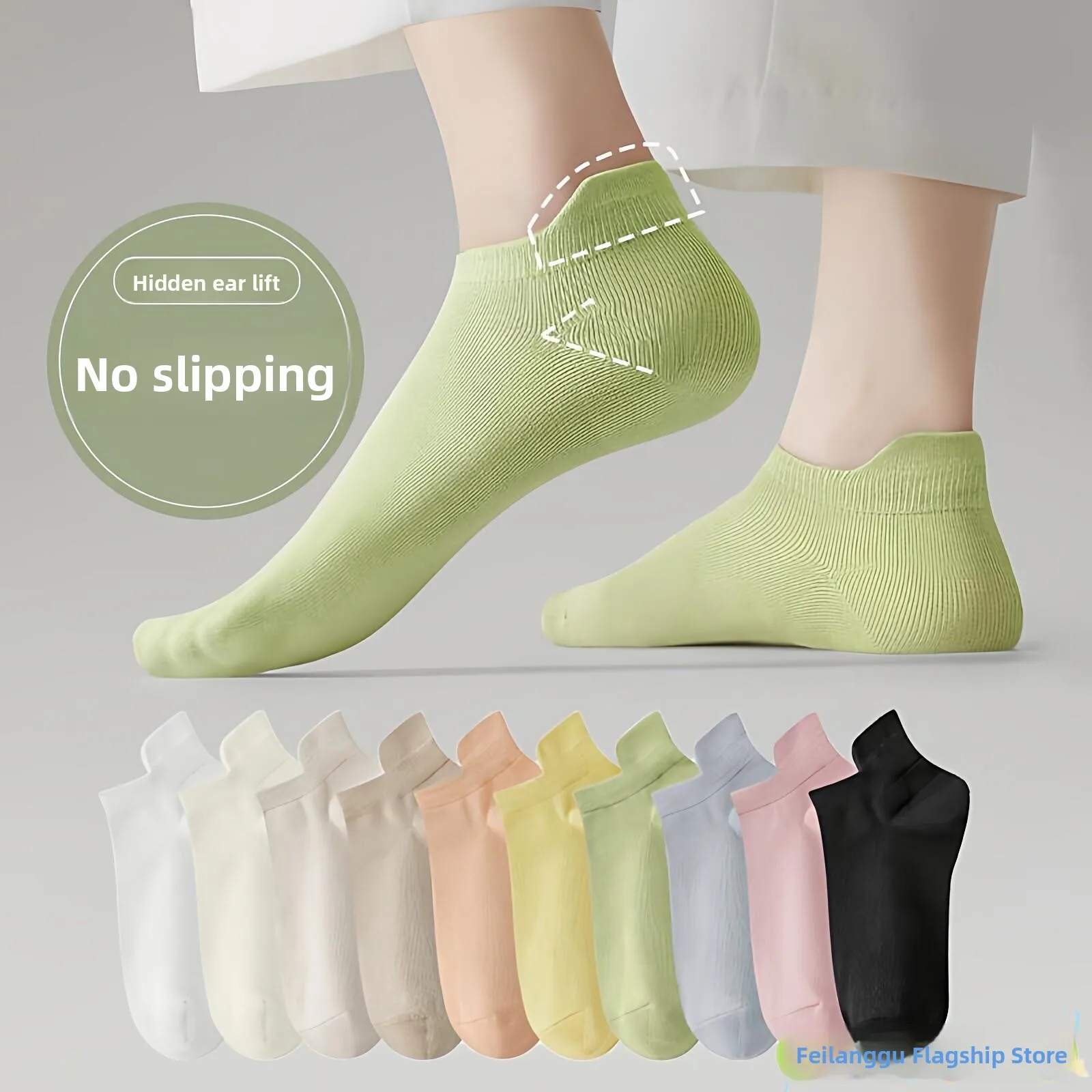 

Pure Cotton Sports Socks Women's Short Thin Summer Boat Socks Anti-slip Not Falling off Postpartum Month Socks Breathable