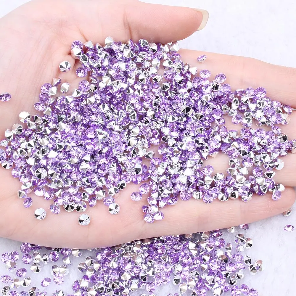 

Wholesale Acrylic 4.5mm 10000pcs Rhinestones Point Back Glue On Beads DIY Decoration Many Size Round Diamonds For Crafts Jewelry