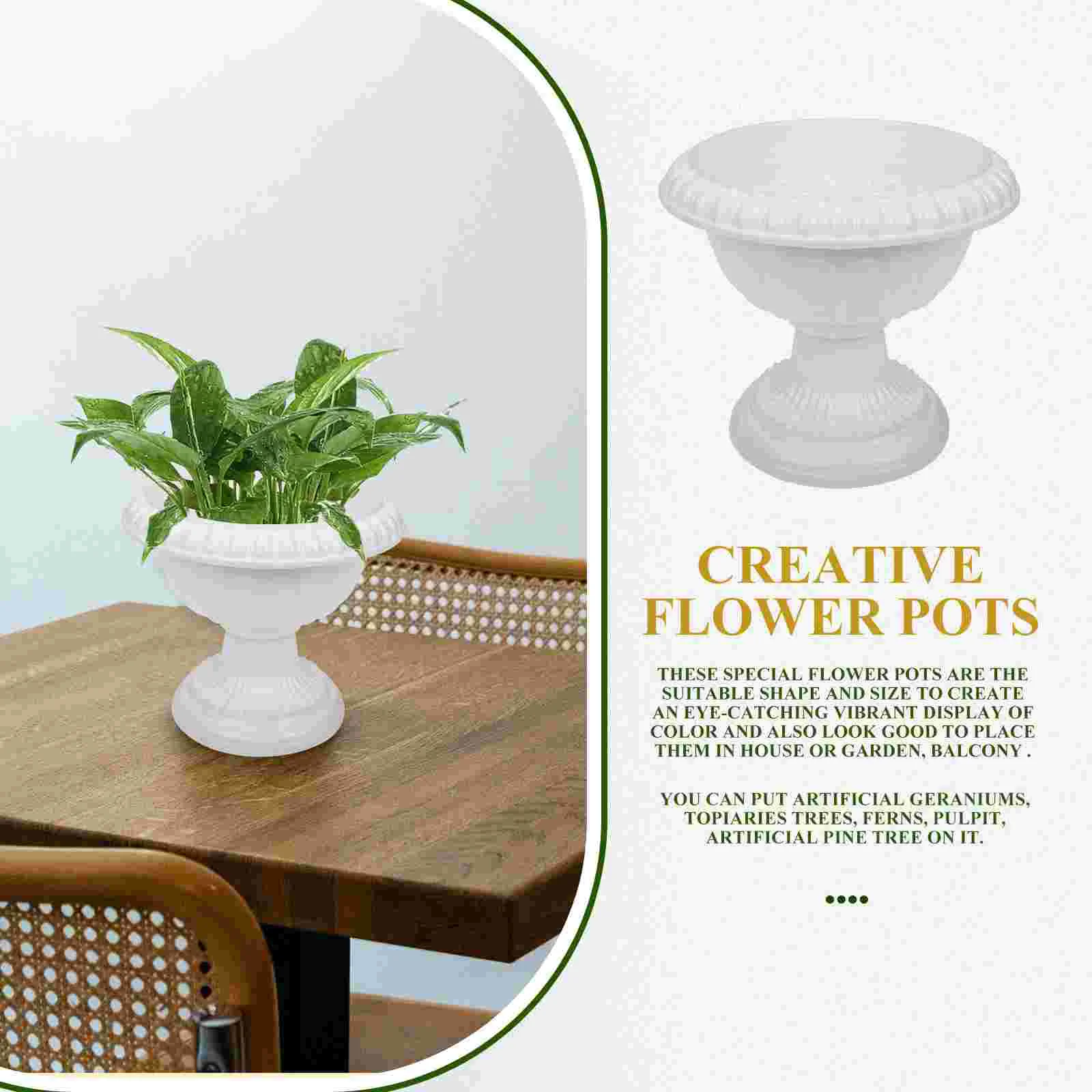 4 Pcs Roman Flower Pot Plastic Flowerpot Outdoor Wedding Decor Pillar European Style Planter Vintage Decorative Vase