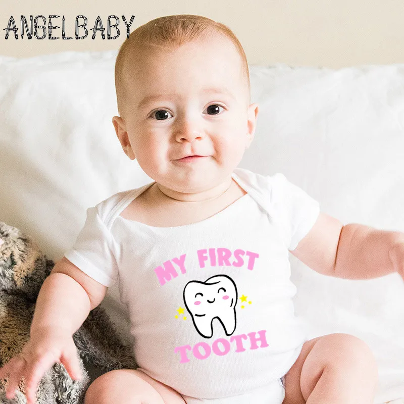 

Infant Bodysuits I Got My First Tooth Print Cotton Cute Baby Romper Summer Jumpsuit Outfits Onesie Funny Boys Girls Gift Clothes