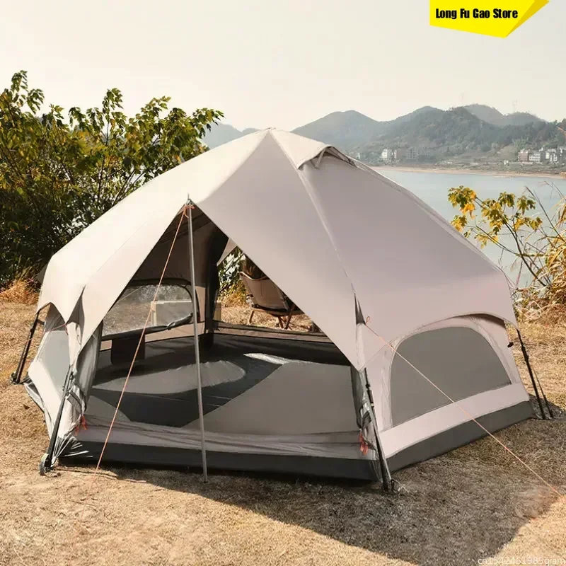 

Fully Automatic Hexagonal Mushroom Outdoor Tent 3-8 Person Family Camping Mountaineering Car Self Driving Awning Beach Pergola