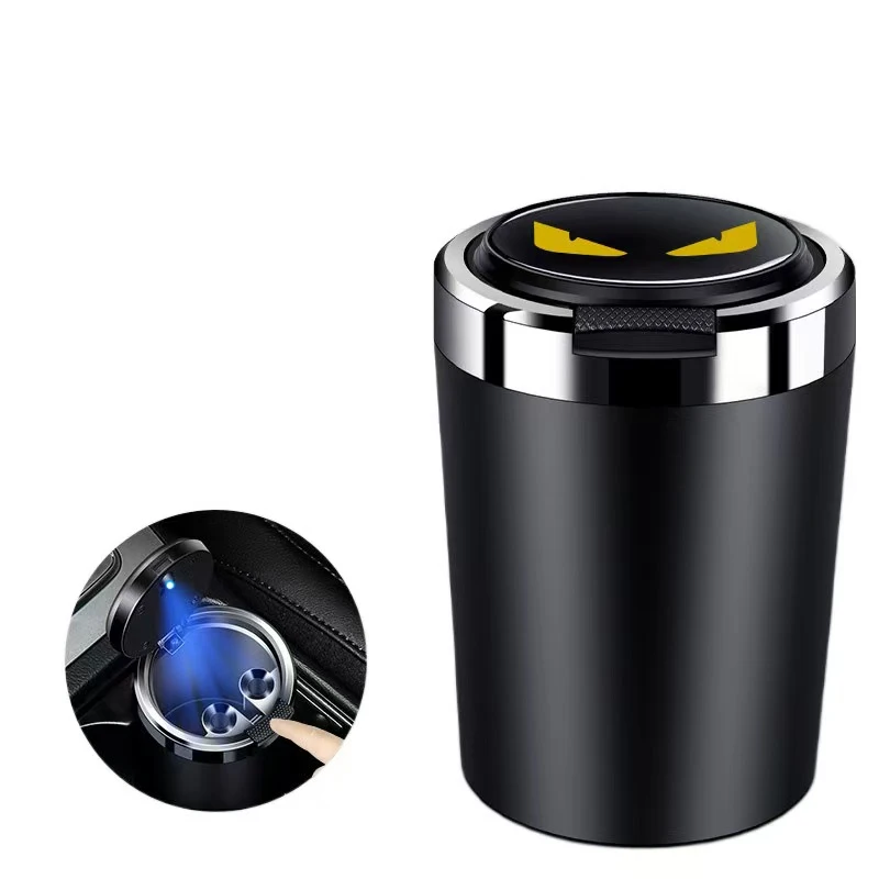 

Universal Car Ashtray with LED Light Portable Car Ash Holder Large Capacity Sealed Car Cigarette Ashtray Container Easy To Clean