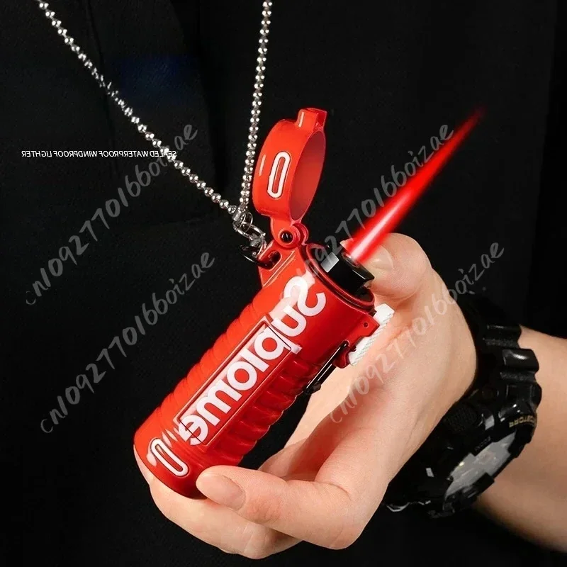 

Портативная уличная модная водонепроницаемая зажигалка с буквами, ветрозащитная зажигалка с струйным пламенем, сильная огневая мощность, аксессуары для курения, мужской подарок