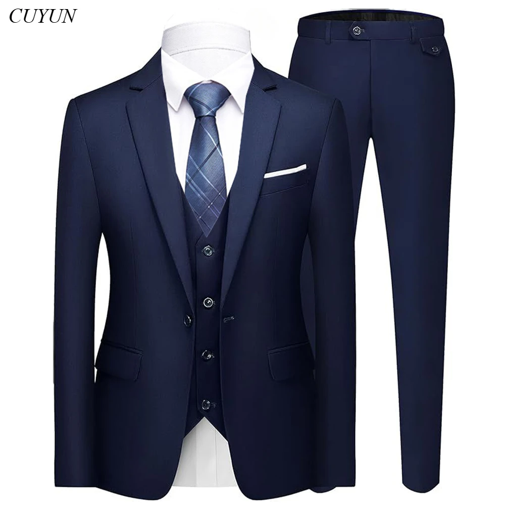 Suit For Men Wedding 3 Pieces 2 Sets Blazers Elegant High Quality Jackets Vest Pants Luxury Business Korean Coats 2024 Formal