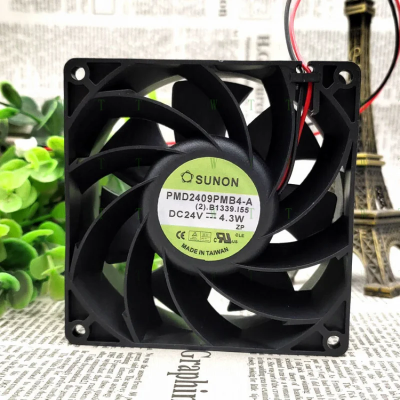 H 1 Pcs for SUNON 9cm PMD2409PMB4-A 9038 24V 4.3W 3-wire Cooling Fan
