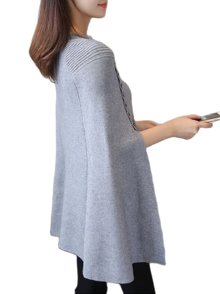 Spring Red Elegant Knitted Sweater Female Poncho Gray Loose Casual Pullover Women 2020 Autumn Warm Black Winter Jumper