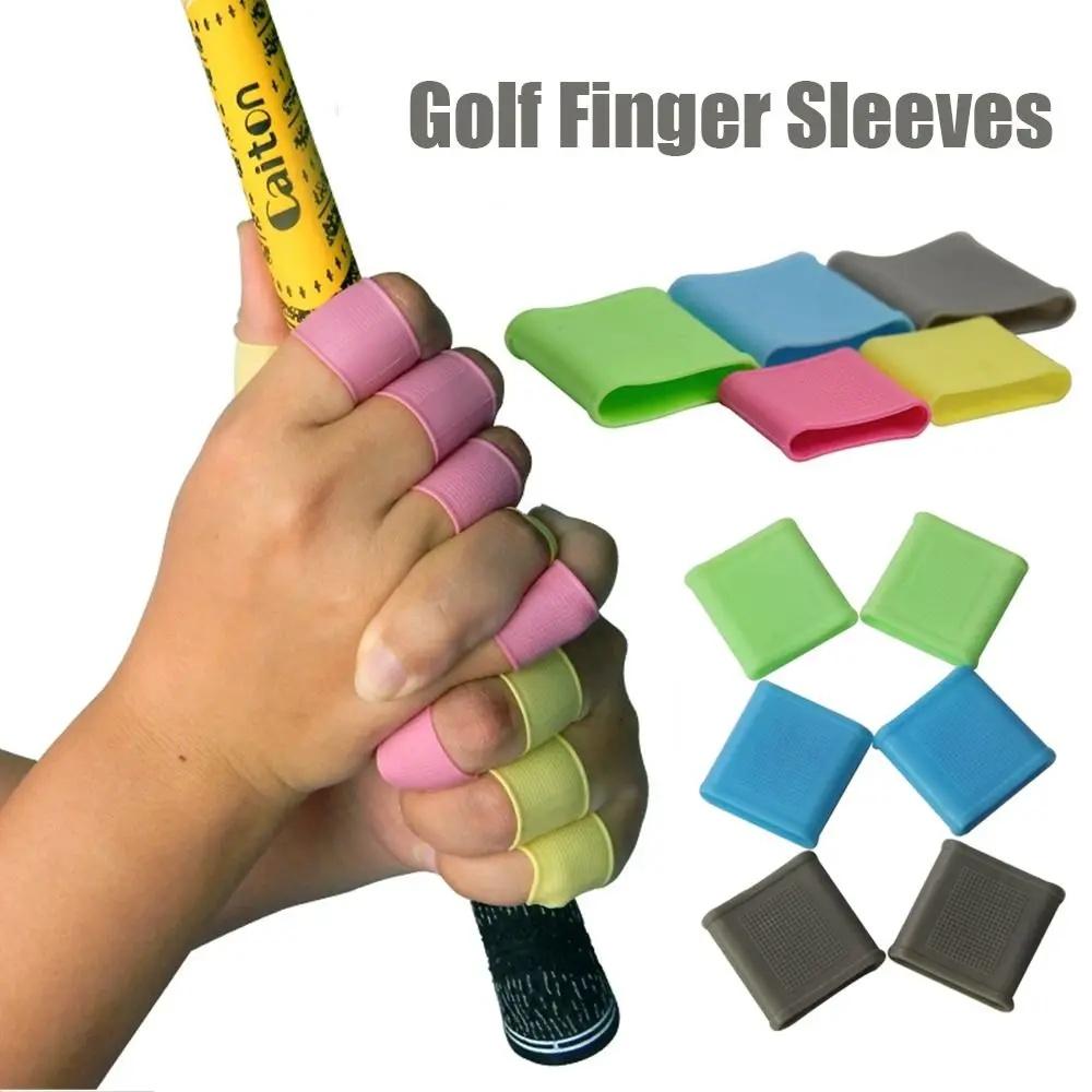 

8PCS Silicone Golf Finger Sleeves Non-Slip Sports Finger Band Wear-Resistant Hand Protector Support Basketball Tennis Bowling
