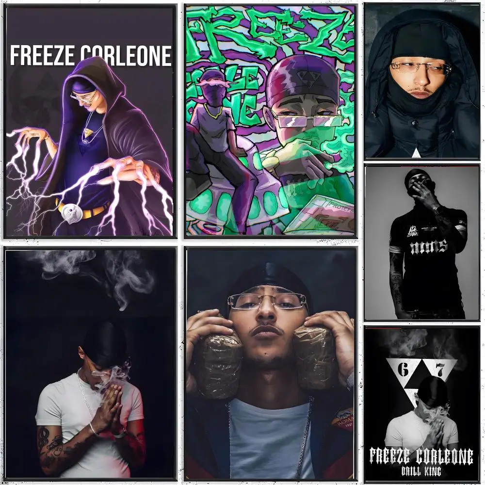Intense Rap Artist F-Freeze Corleone Poster Modern Indoor Wall Decor & Aesthetic Home Space Design