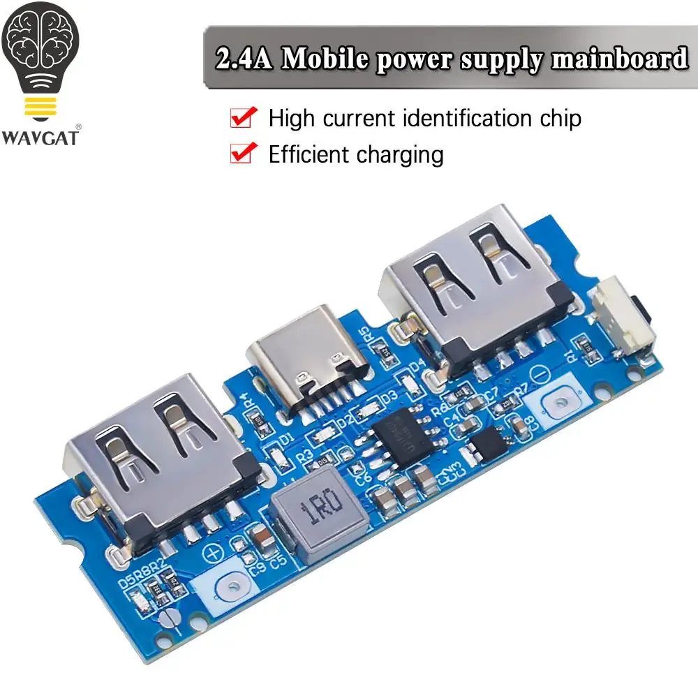 Micro/Type-C USB 5V 2.4A Dual USB 18650 Boost Battery Charger Board Mobile Power Bank Accessories For Phone DIY