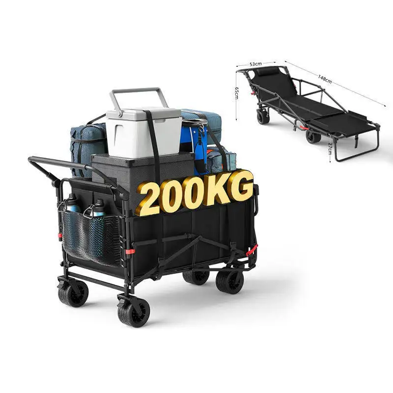 Foldable Beach Camping Trailer – Pushable Utility Cart with Reclining Wheels for Camp Car & Outdoor Adventures - view 5