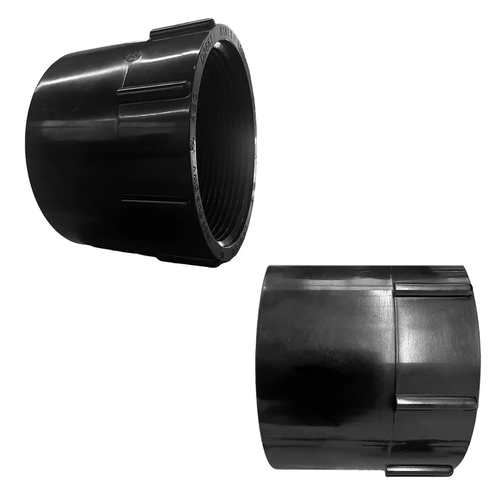 

Комплект из 2 гнездовых адаптеров из АБС-пластика (HUBxFIPT) — 2-дюймовый черный фитинг из АБС-пластика с внутренней резьбой, быстрая установка с защитой от протечек