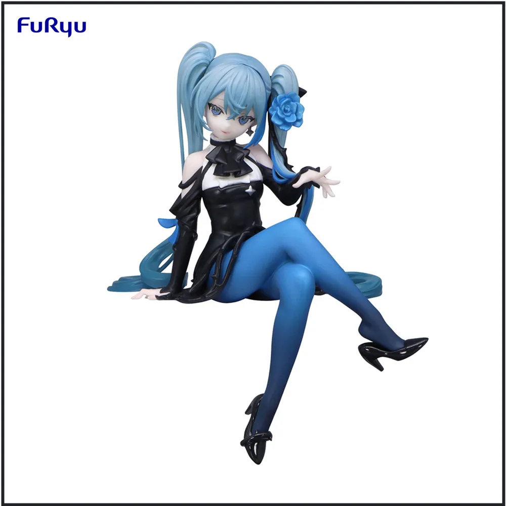 

Original Anime Hatsune Miku Noodle Stopper Figure -Blue Rose Action Figure Vocaloid Miku Gifts Toys Furyu Model 14cm Collector