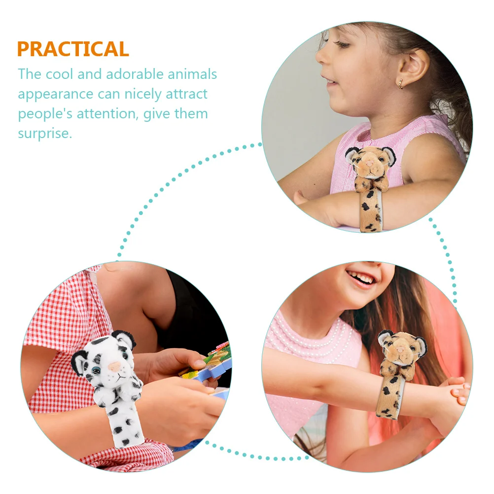 

2Pcs Simulation Animal Slap Bracelets Cute Cartoon Design Soft Touch Wearable for Kids Teens Adults Party Favors Birthday Jungle