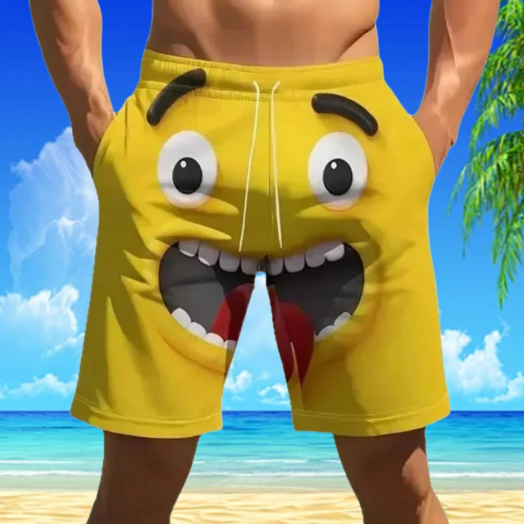 

New Cartoon 3D Printed Shorts Beach Quick Drying Swimsuit Men/women Hip-hop Shorts Beach Wear Loose Comfortable Motorcycle Short