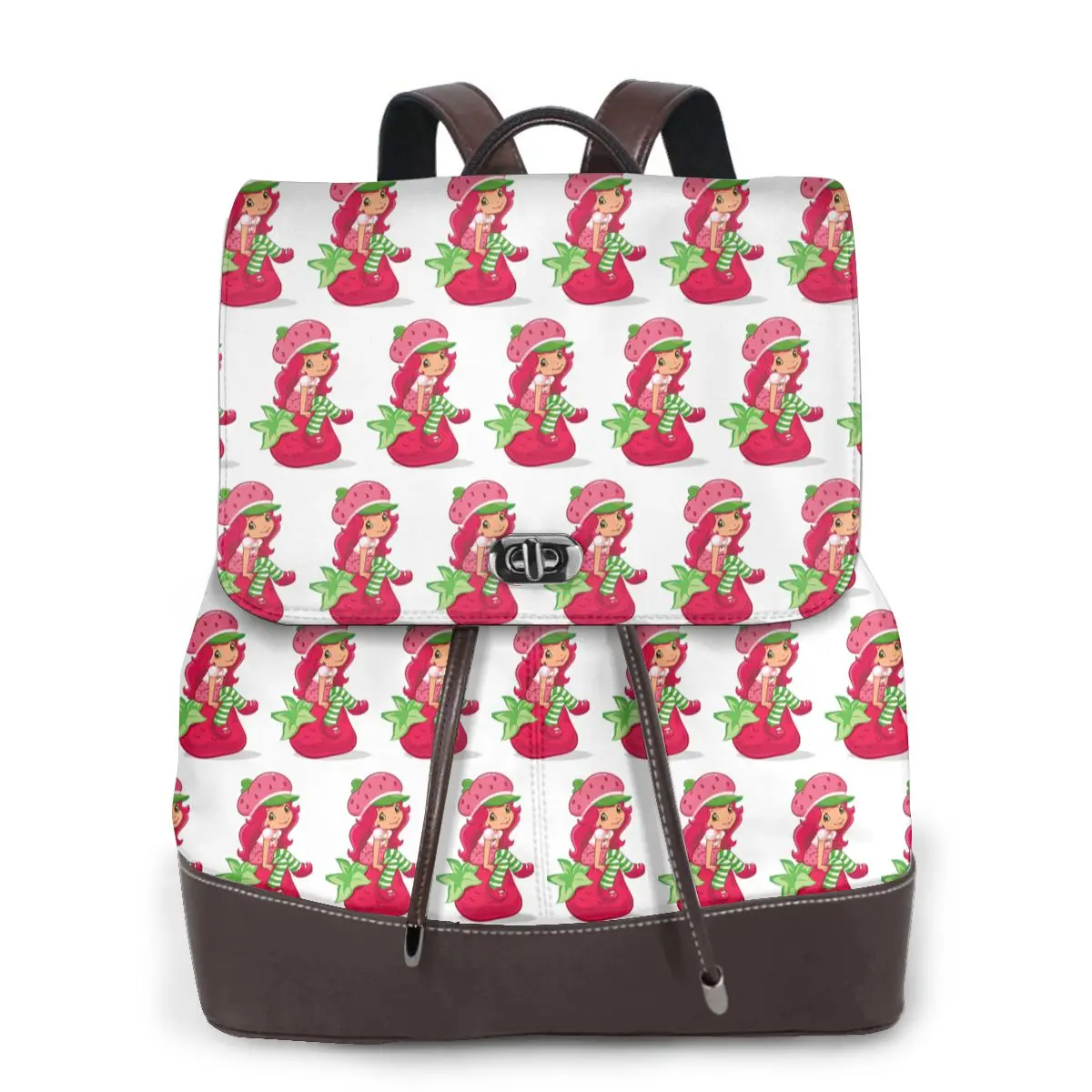 Strawberry Shortcake Girl Cartoon Anime Bookbag School Student Bags Hiking Travel Daypack for Women Fashion Derma Backpack