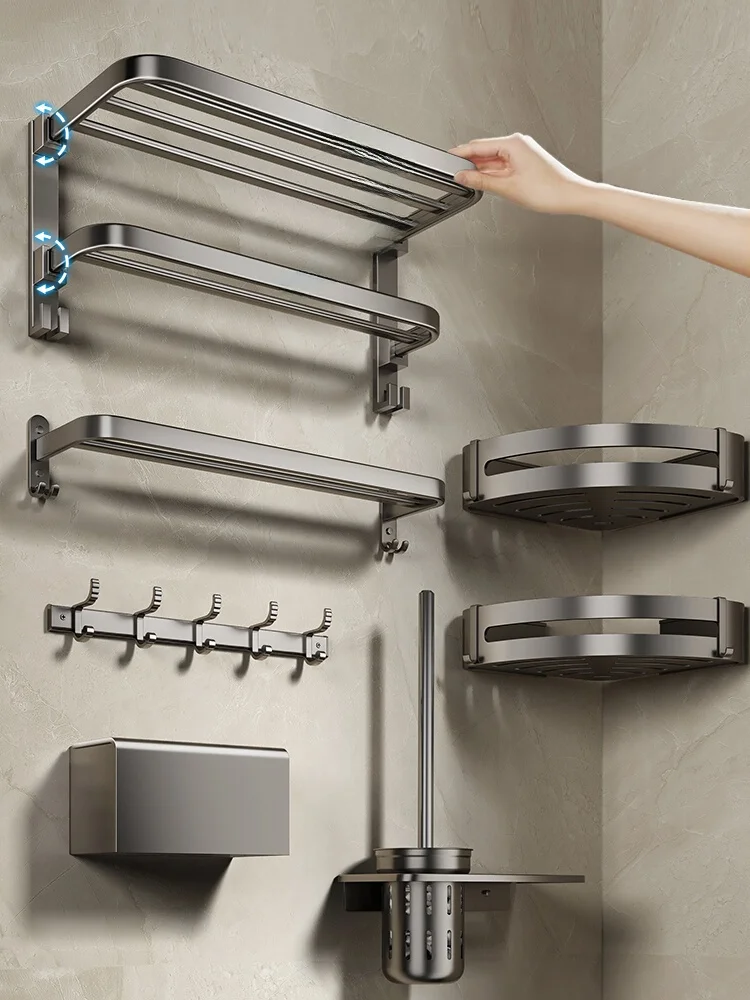 

Алюминиевая полка-держатель для полотенец без сверления, для ванной комнаты, туалета, кухни, для хранения над унитазом